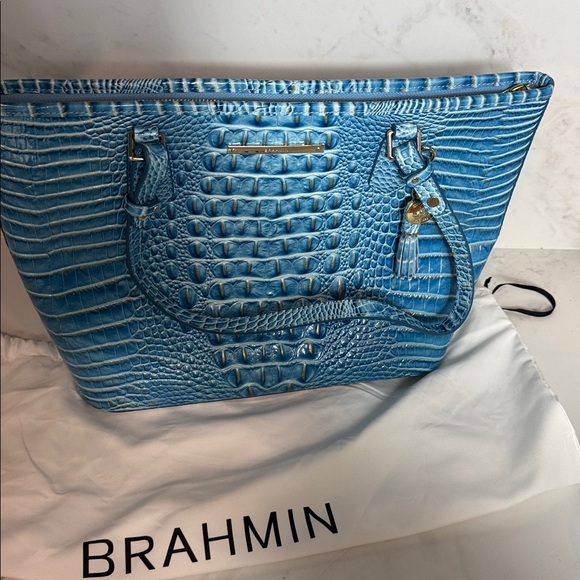 NWT Brahmin Medium Asher Cerulean Melbourne Tote - Picture 3 of 8